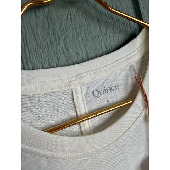 NWT Quince 100% Organic Cotton White T Shirt, Large - Picture 4 of 6